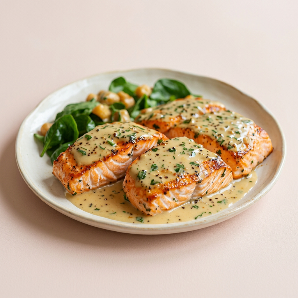 Salmon with Herb Cream